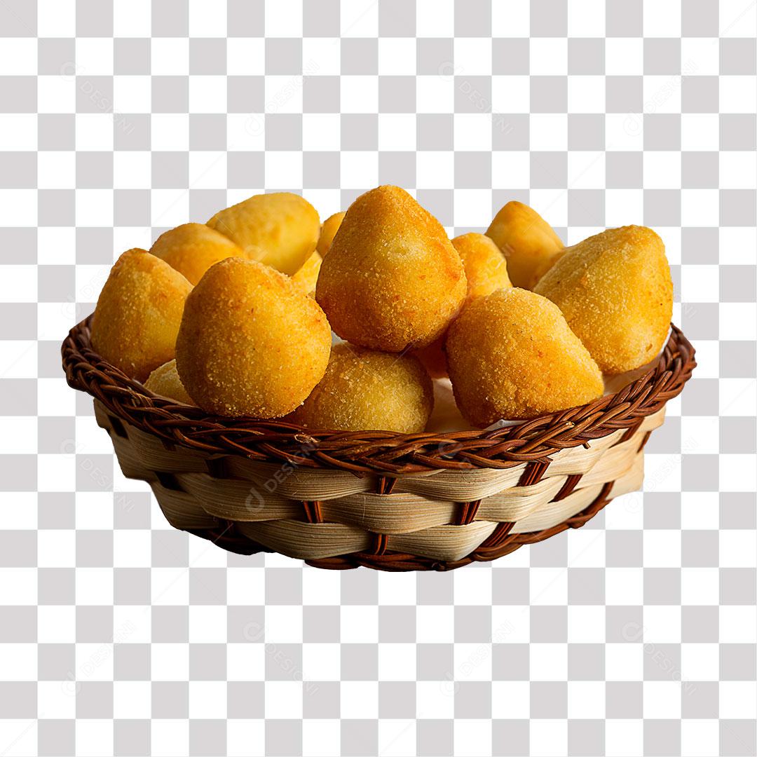 Cesta com Coxinhas PNG Transparente