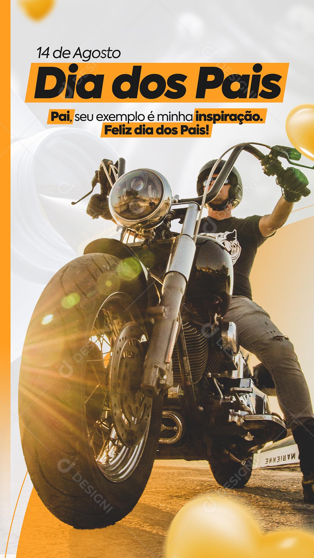 Story Pai é exemplo é minha Inspiração Feliz Dia dos Pais Social Media PSD Editável