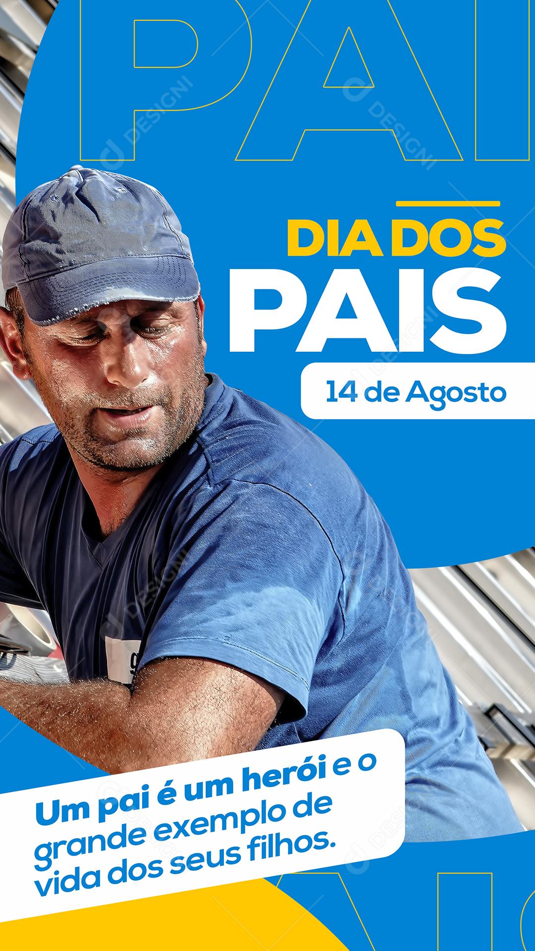 Story Um Pai é um herói e o grande exemplo de Vida Dia dos Pais Social Media PSD Editável