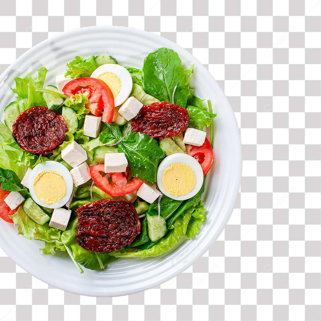 prato de salada com ovos e petiscos png transparente