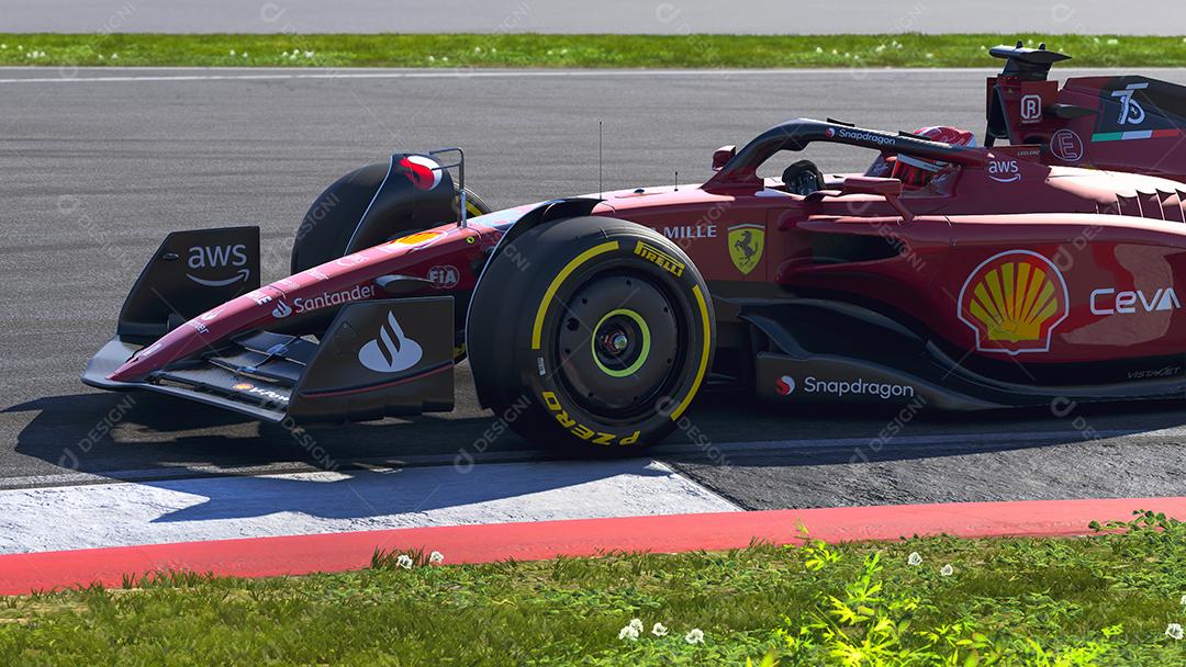 Ilustração 3D do carro Ferrari F1, 25 de julho de 2022, São Paulo, Brasil.