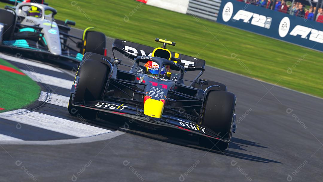 Ilustração 3D do carro Red Bull F1, 25 de julho de 2022, São Paulo, Brasil.