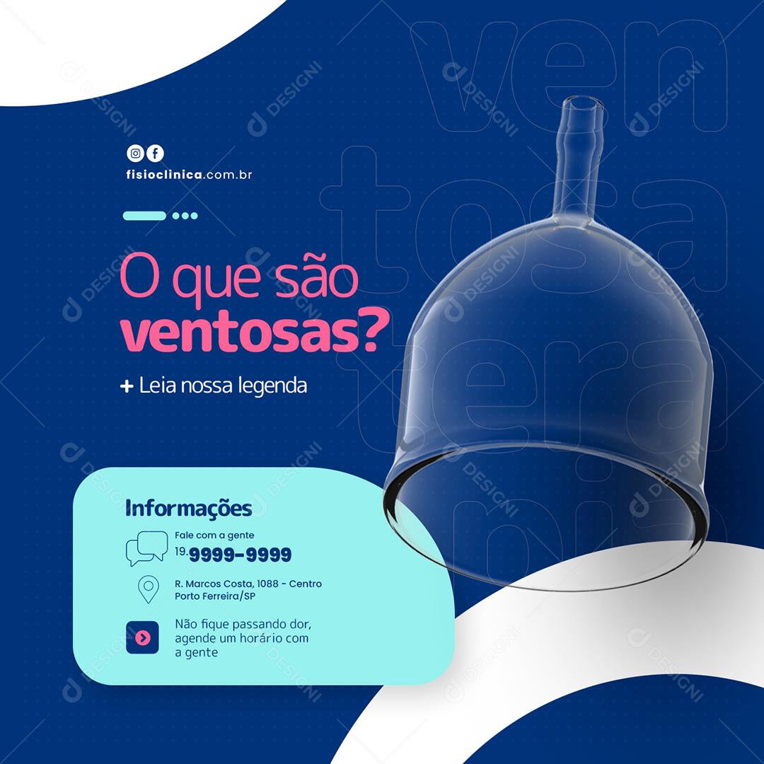 Social Media O que são Ventosas Fisioterapia PSD Editável