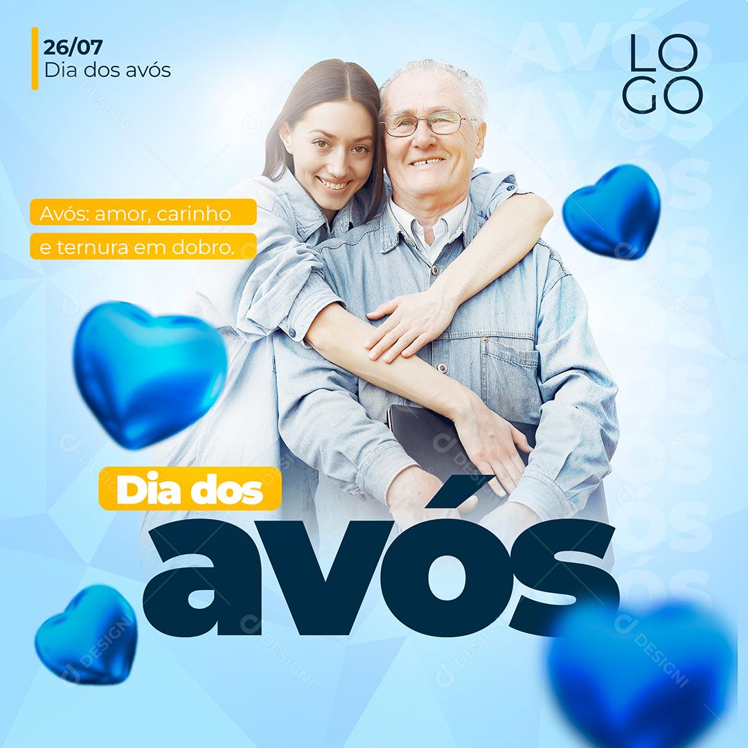 Social Media Dia dos Avós Amor Carinho PSD Editável