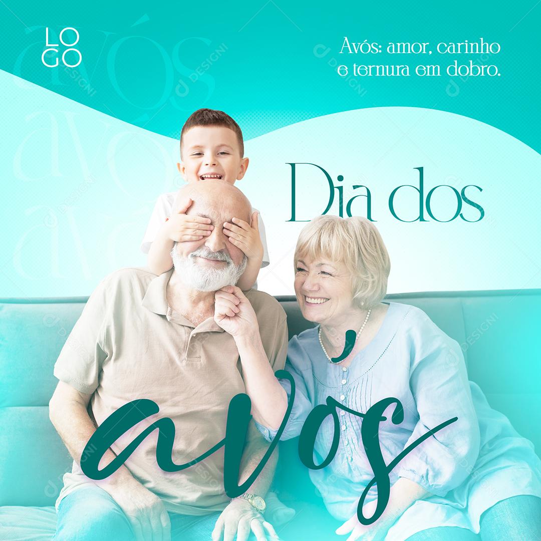 Social Media Avós Amor Carinho e Ternura PSD Editável