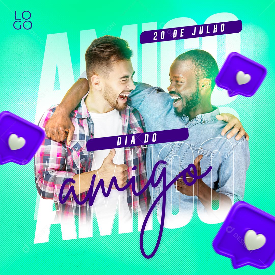 Dia do Amigo 20 de Julho Social Media PSD Editável