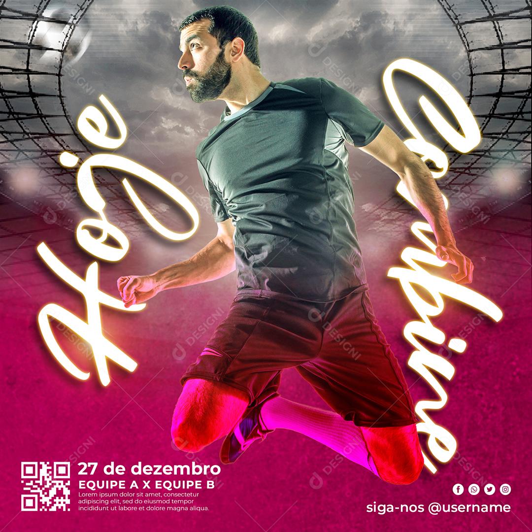 Social Media Hoje Combine Futebol Jogador PSD Editável
