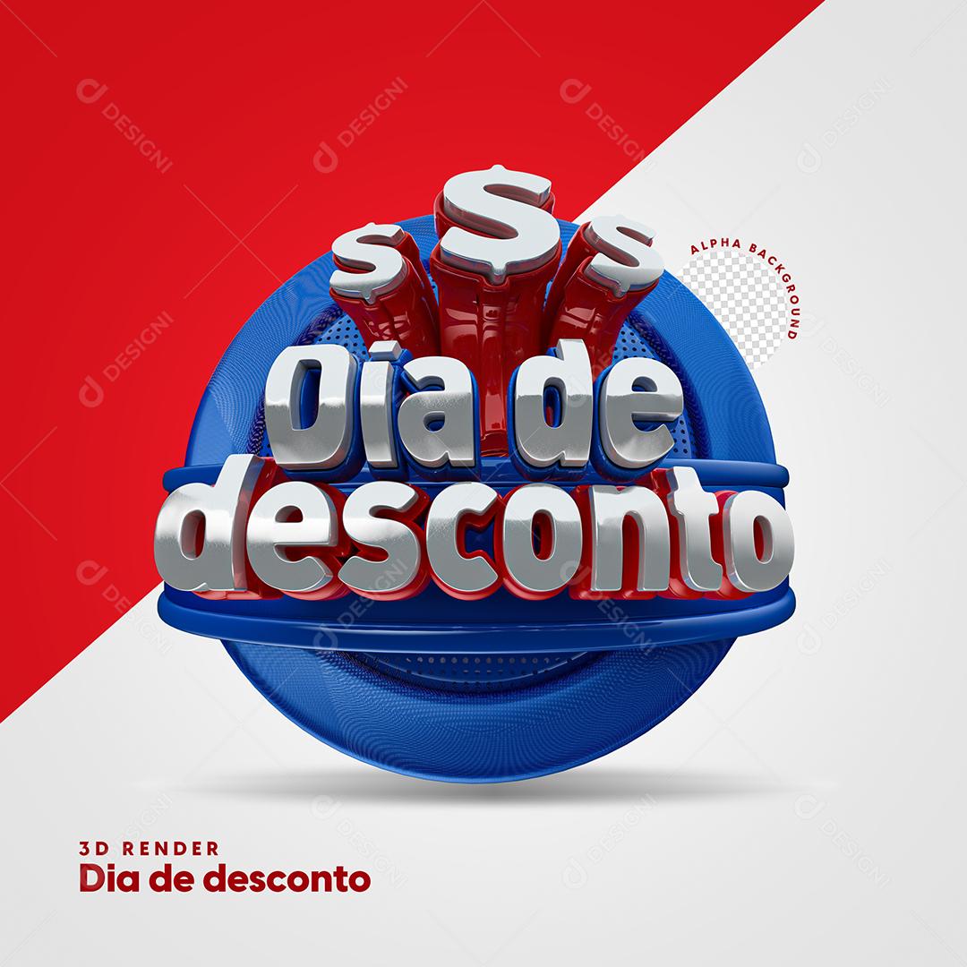 Dia do Desconto Selo 3D Para Composição PSD