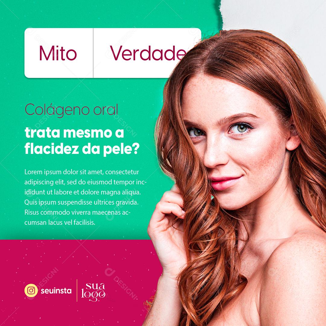 Social Media Clínica de Beleza Mito ou Verdade PSD Editável