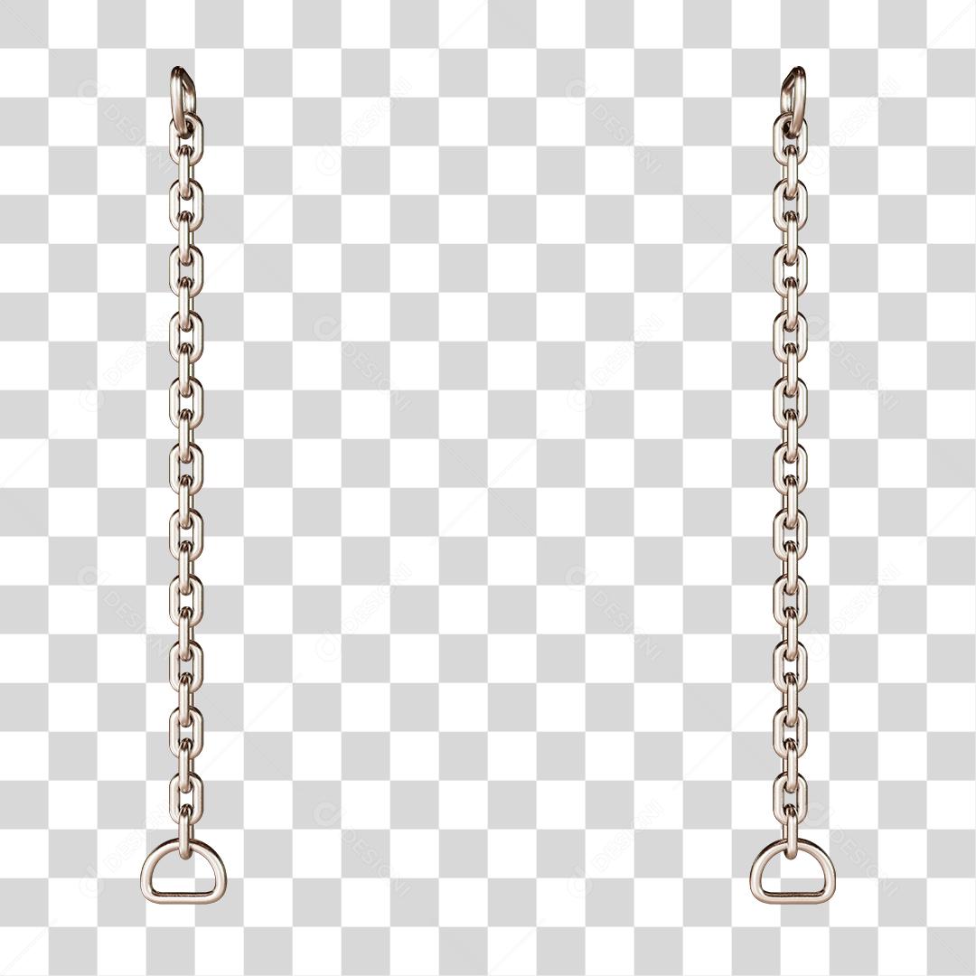 Corrente de Aço Cromado Elemento 3D Para Composição PNG