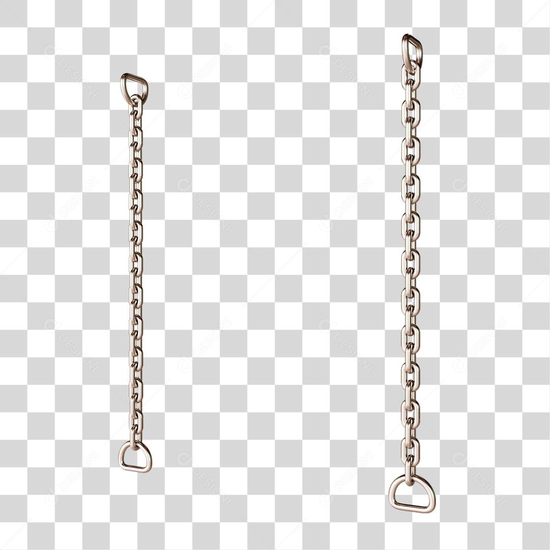 Corrente de Aço Cromado Elemento 3D Para Composição PNG