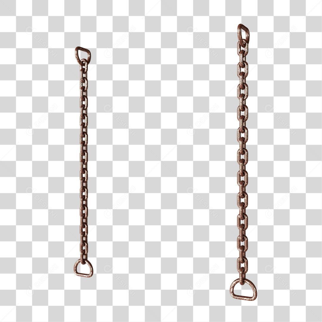 Corrente de Aço Com Textura Elemento 3D Para Composição PNG