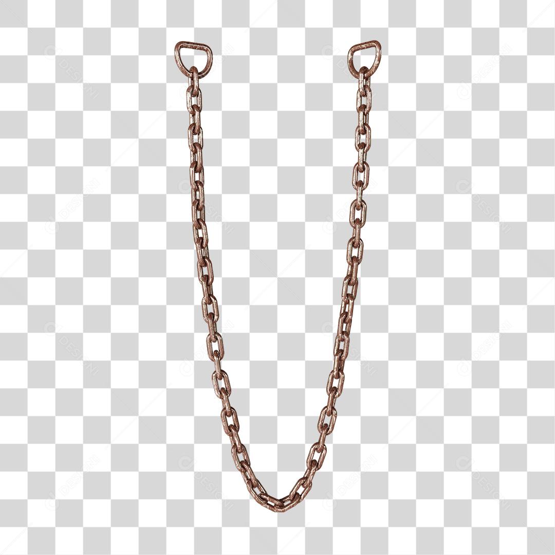 Corrente de Aço Com Textura Elemento 3D Para Composição PNG