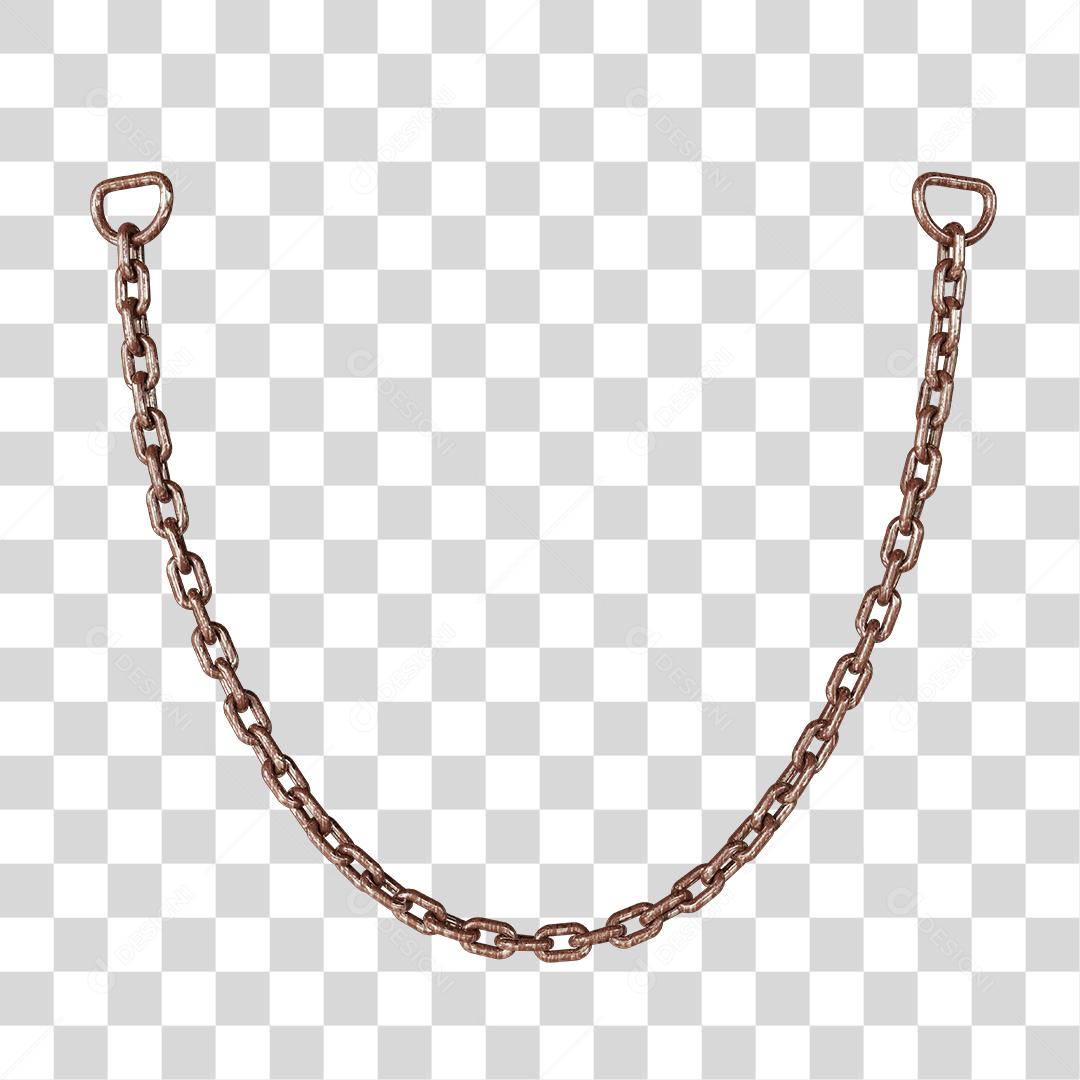 Corrente de Aço Com Textura Elemento 3D Para Composição PNG