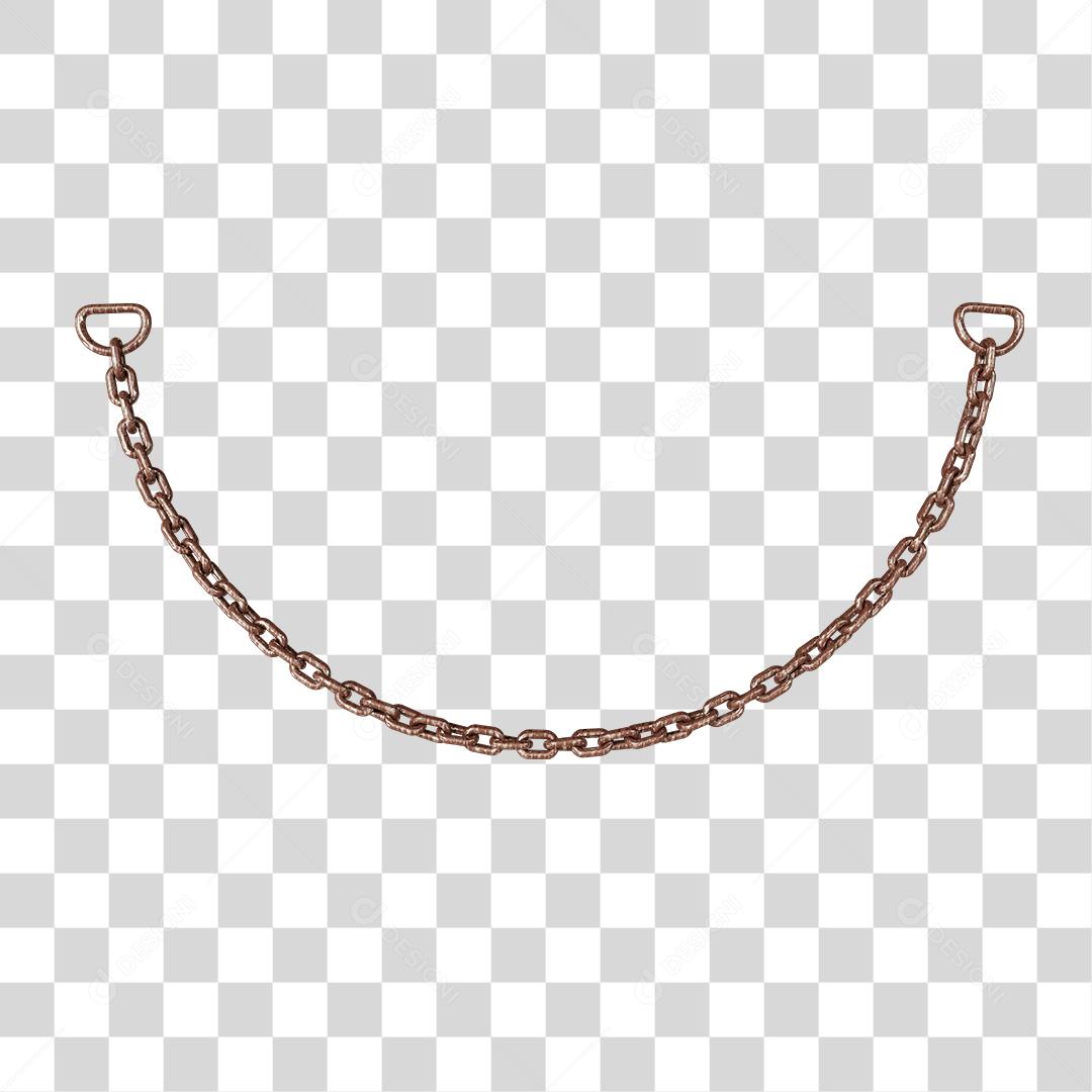 Corrente de Aço Com Textura Elemento 3D Para Composição PNG