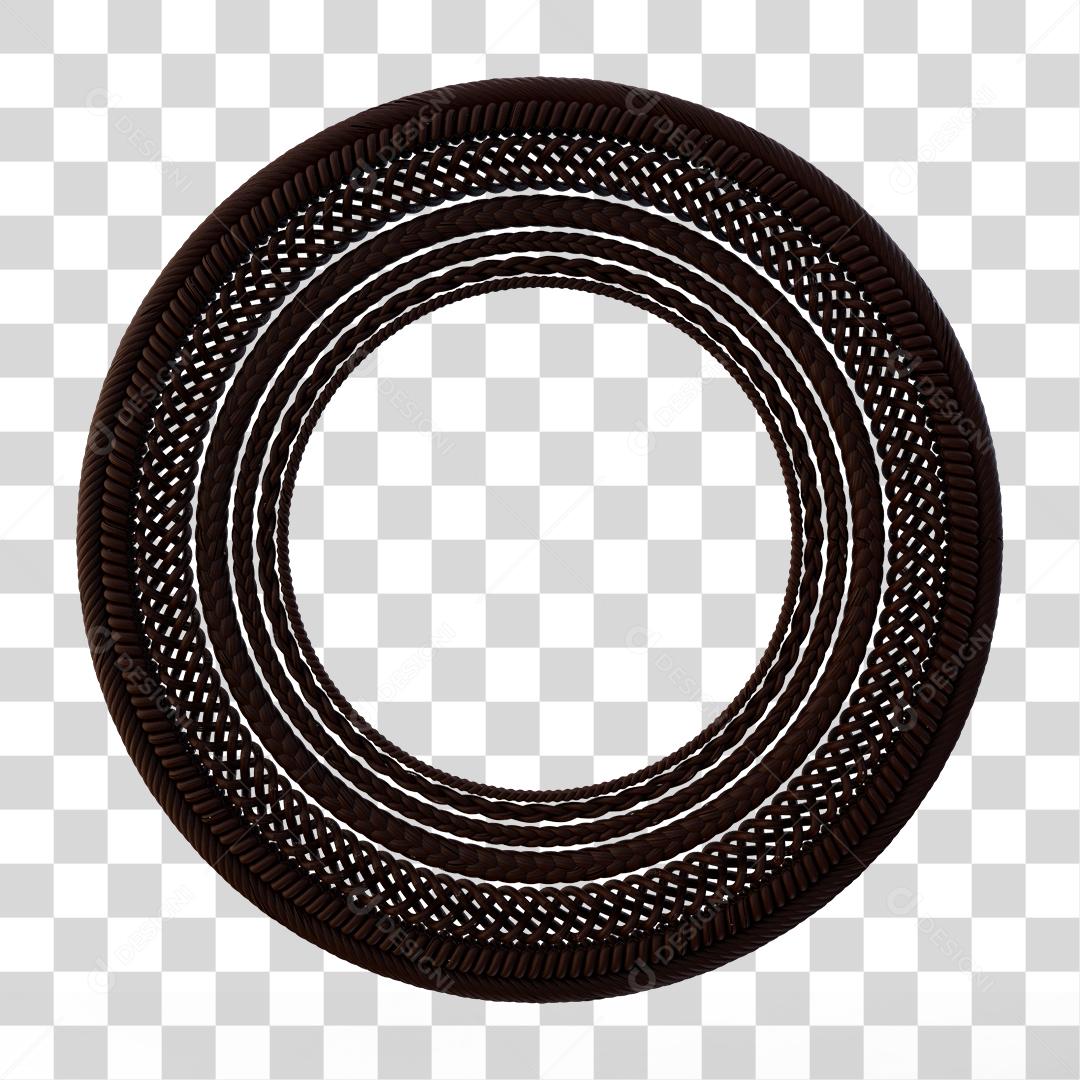 Elemento 3D Circulo de Corda PNG Transparente
