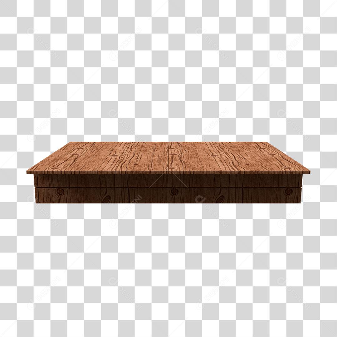 Palco de Madeira Elemento 3D Para Composição PNG Transparente