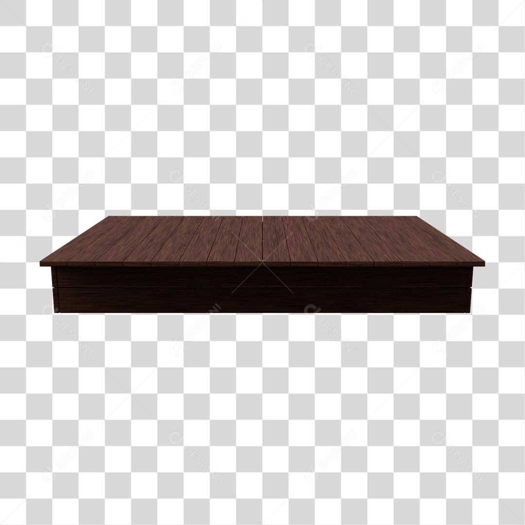 Palco de Madeira Elemento 3D Para Composição PNG Transparente