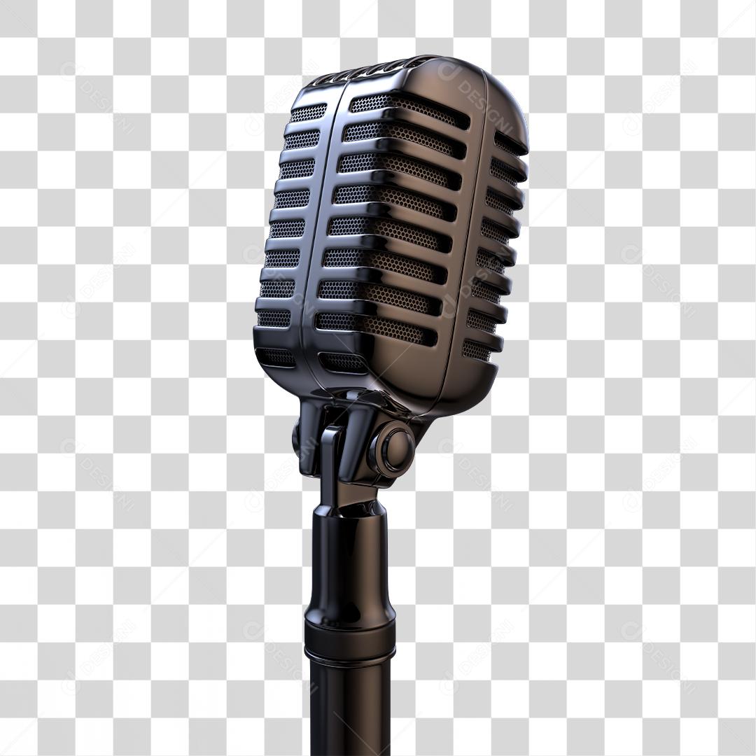 Microfone Elemento 3D PNG Transparente