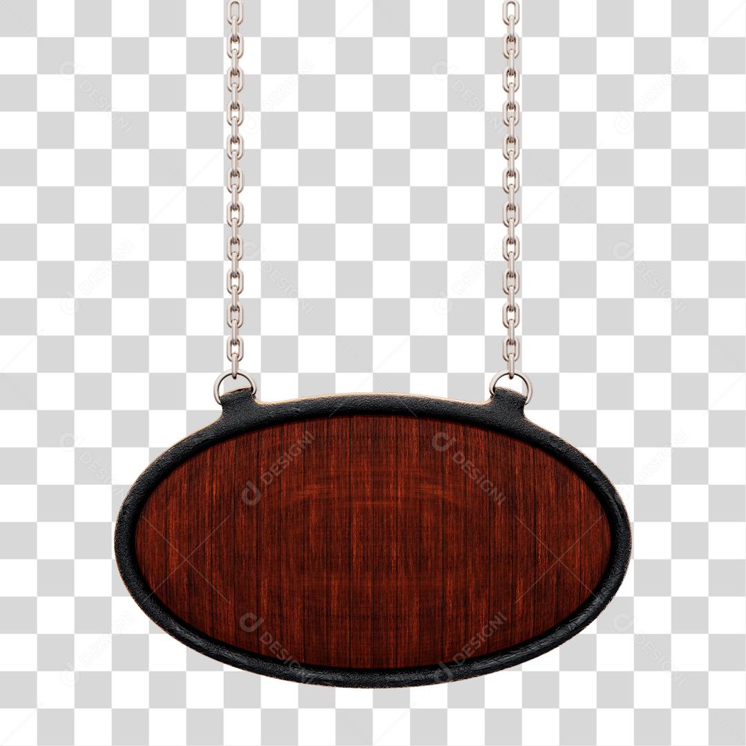 Placa de Madeira Com Correntes Elemento 3D Para Composição de Texto PNG Transparente