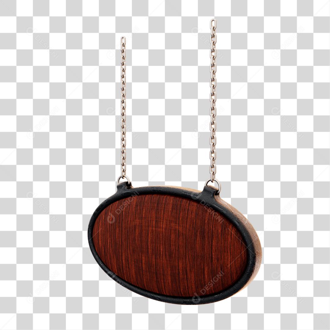 Placa de Madeira Com Correntes Elemento 3D Para Composição de Texto PNG Transparente