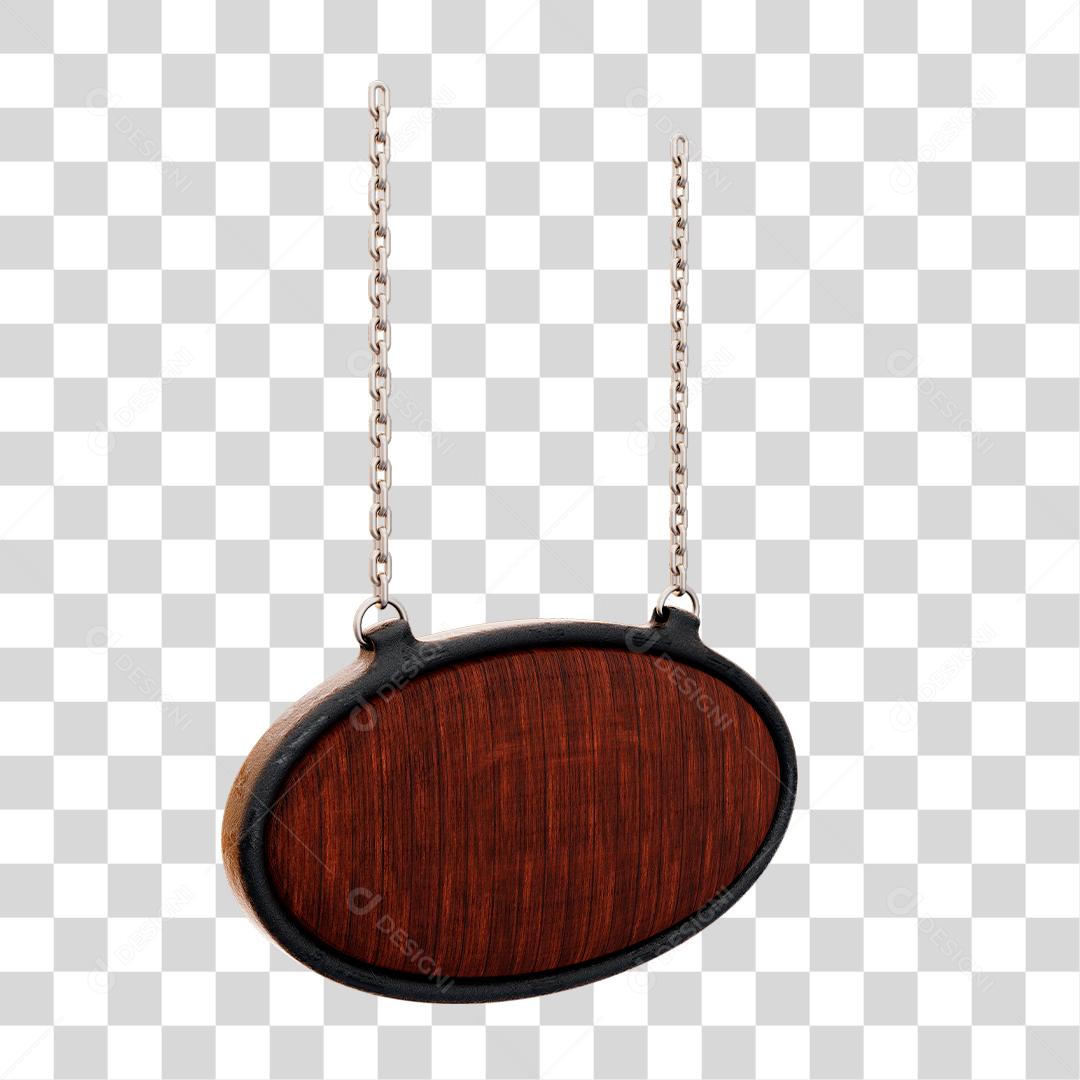 Placa de Madeira Com Correntes Elemento 3D Para Composição de Texto PNG Transparente