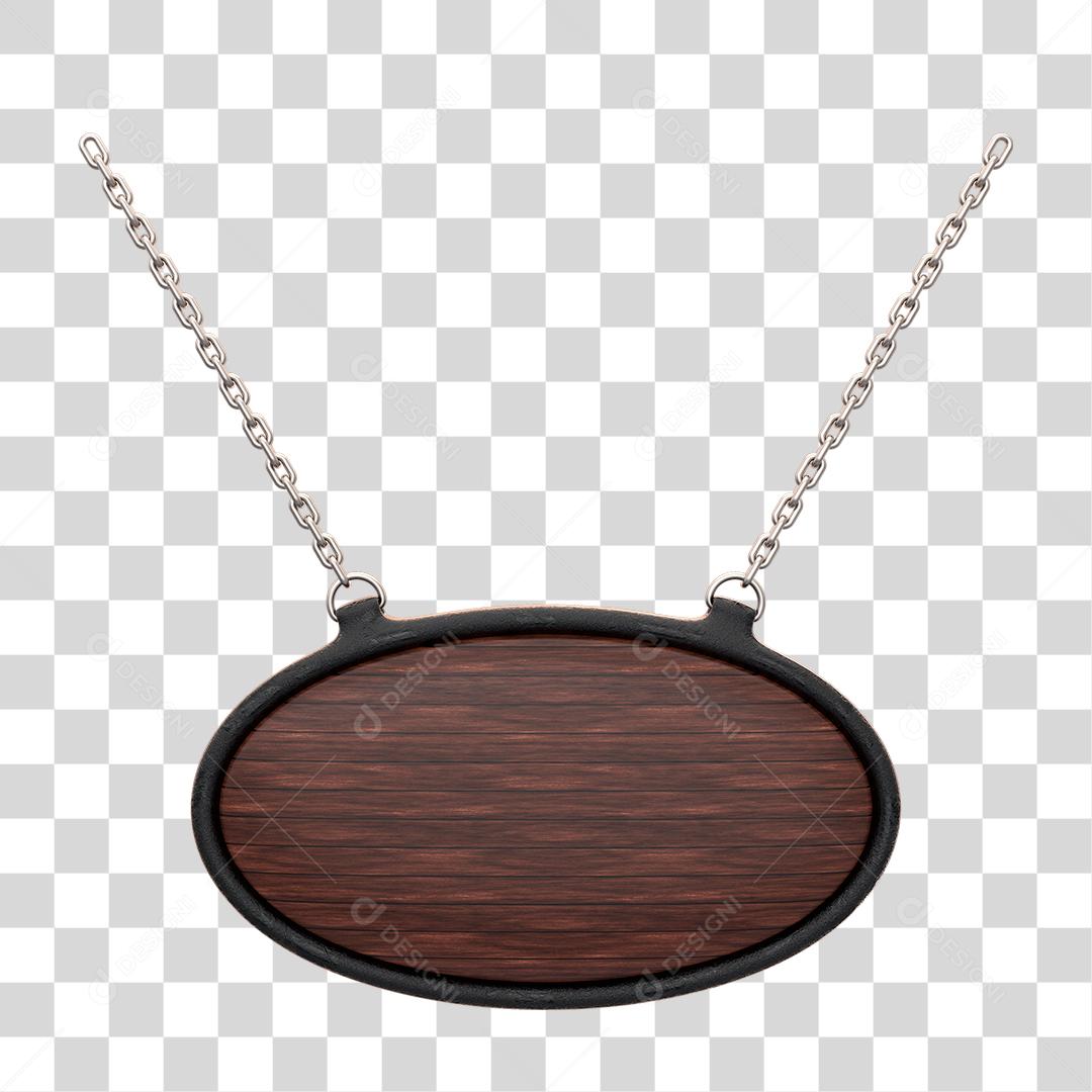 Placa de Madeira Com Correntes Elemento 3D Para Composição de Texto PNG Transparente
