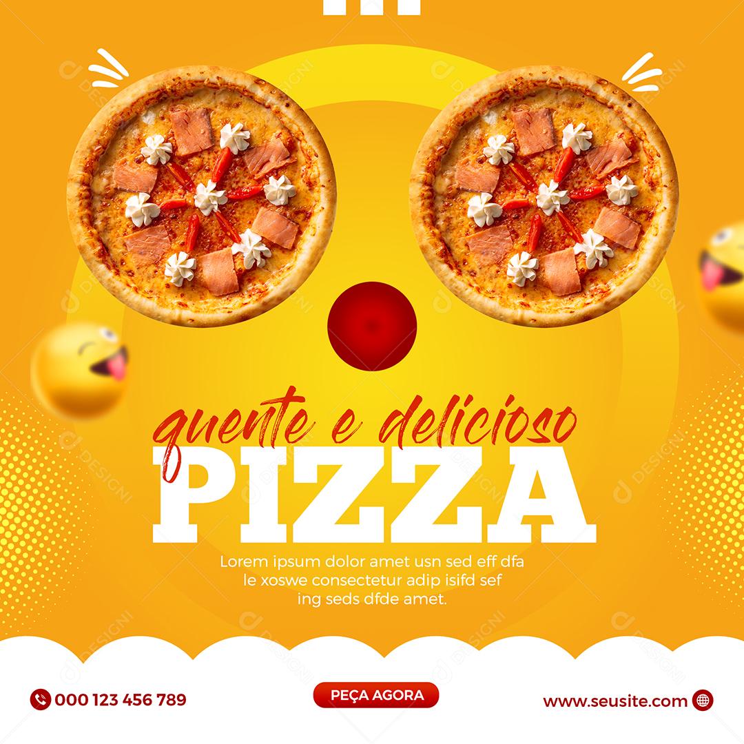 Social Media Pizza Quente e Delicioso Pizzaria PSD Editável