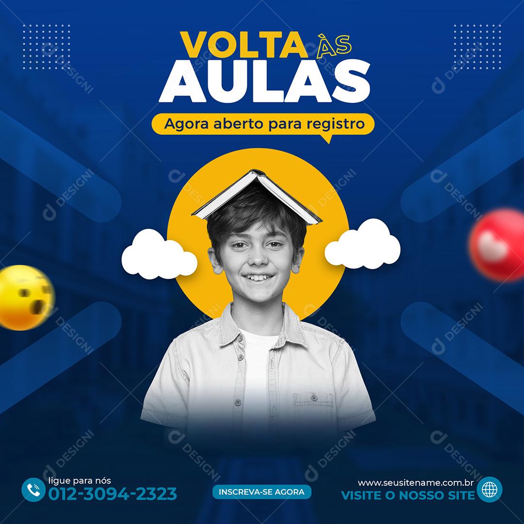 Social Media Volta às Aulas Agora aberto para Registro PSD Editável