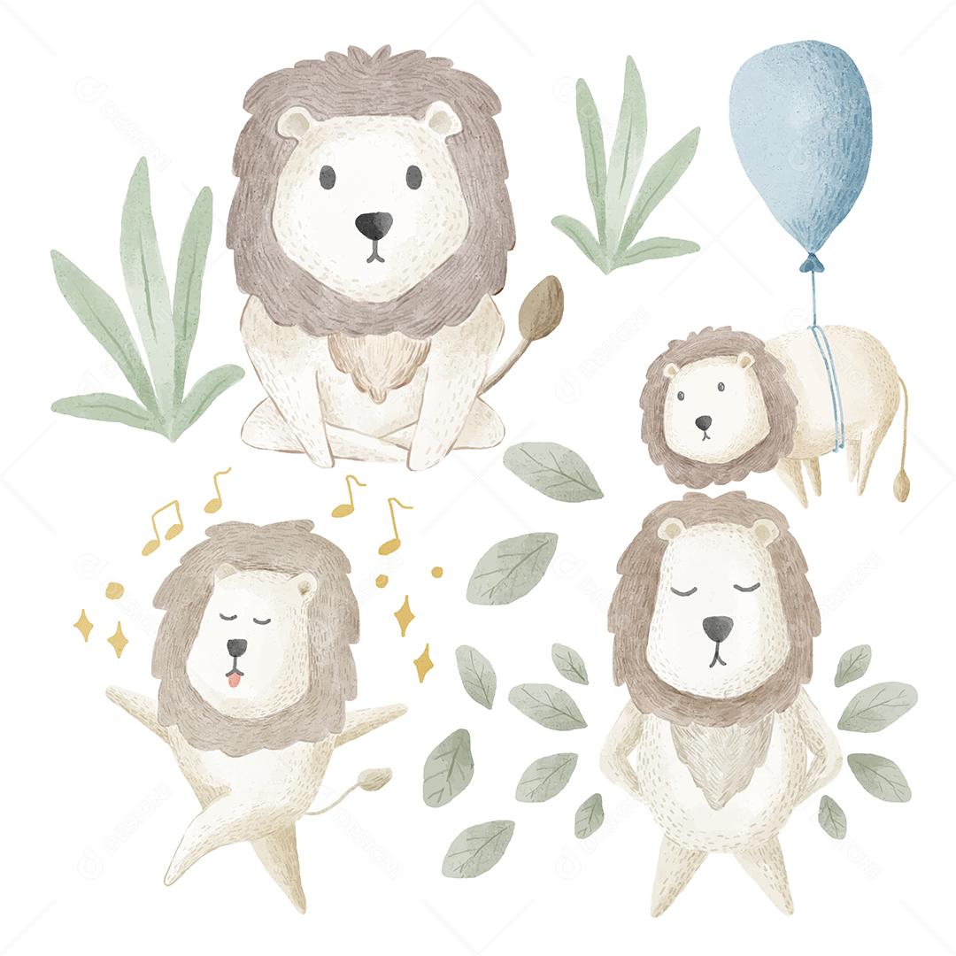 A família do leão aproveitou vários truques, como mágica, gravata de balão, arranjo de folhas, sentar vagarosamente, despertar a árvore.