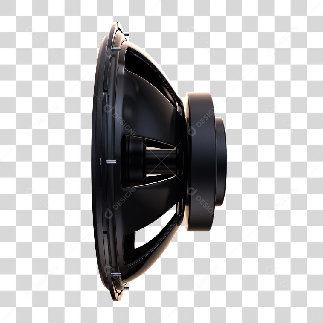 Auto Falante Lateral Elemento 3D PNG Transparente