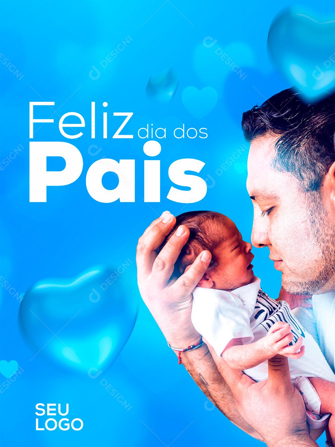 Social Media Feliz Dia dos Pais 14 de Agosto PSD Editável