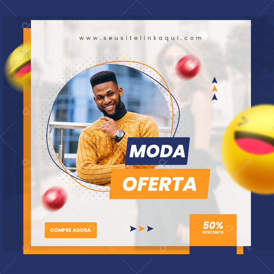 Social Media Moda Oferta 50% Desconto Lojas PSD Editável