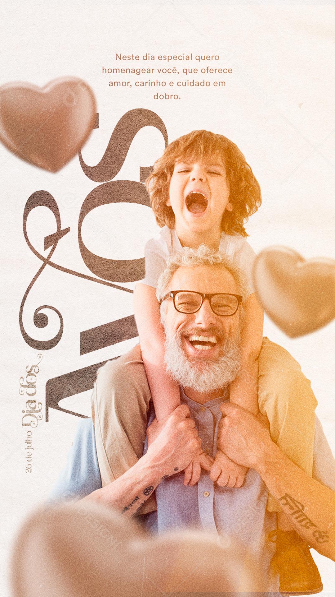 Story Neste dia Especial quero Homenagear você Dia dos Avós Social Media PSD Editável