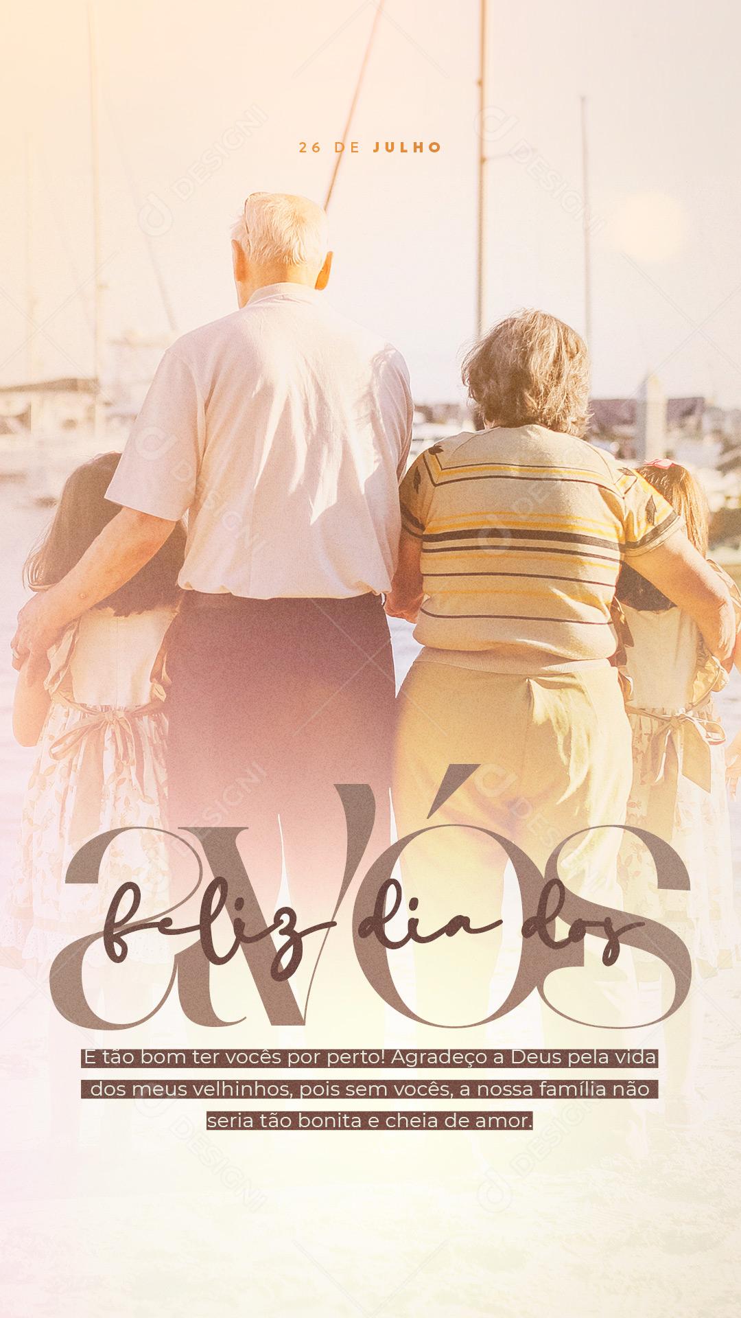 Story É tão bom ter Vocês por Perto Feliz Dia dos Avós Social Media PSD Editável