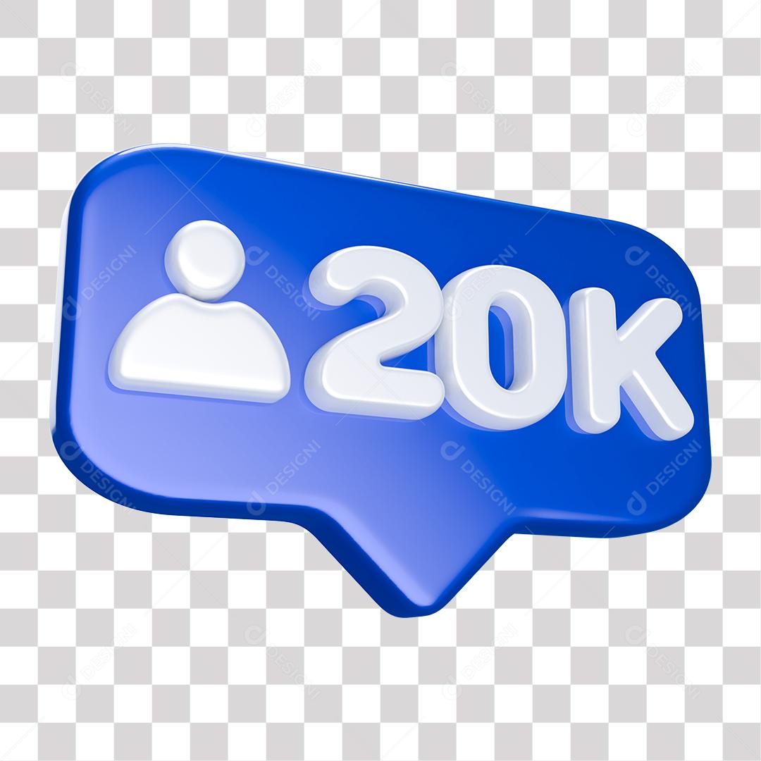 20K 3D Profile Icon Social Network Request for Composition PNG Transparent