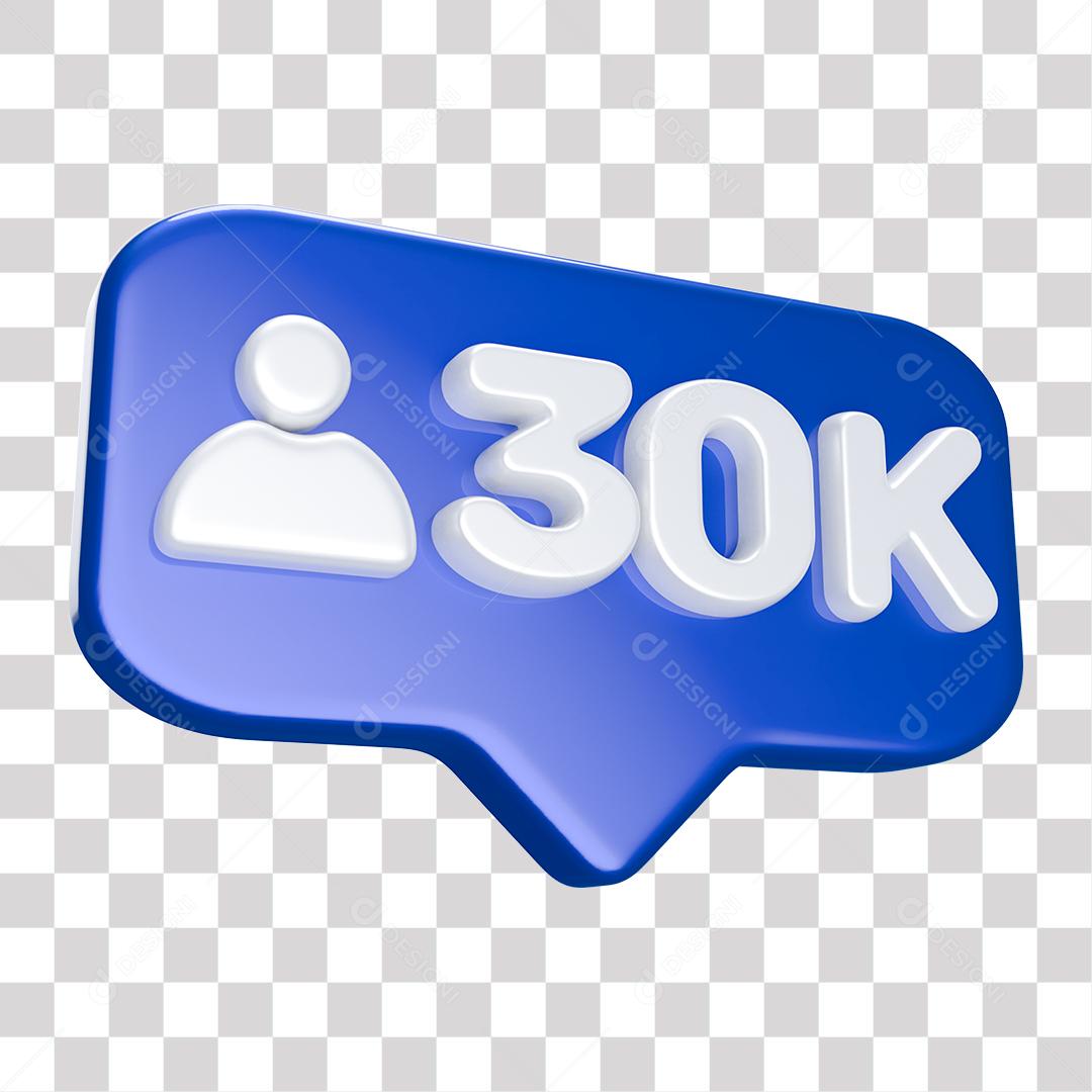 3D Profile Icon 30K Social Network Request for Composition PNG Transparent