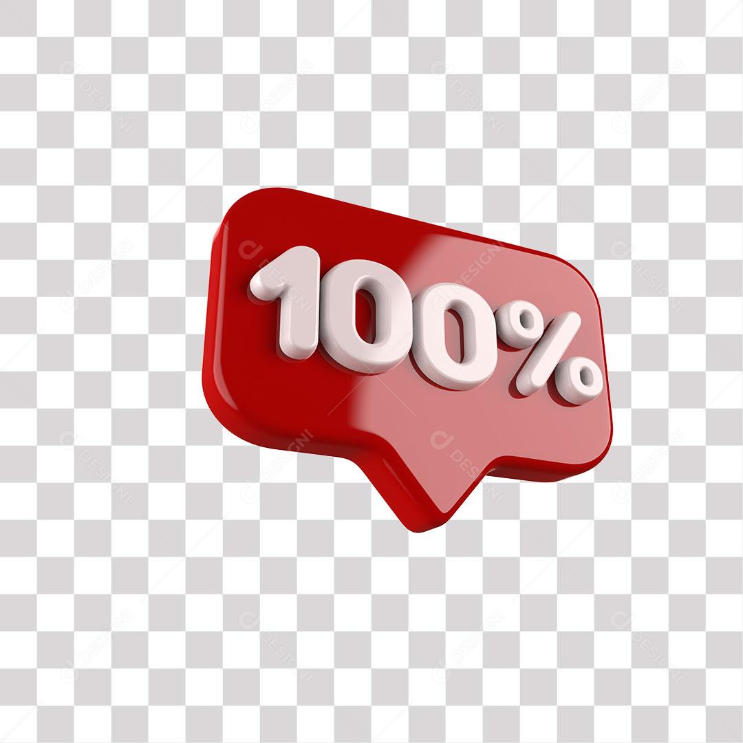 Elemento 3D Balão Vermelho 100% Desconto PNG Transparente