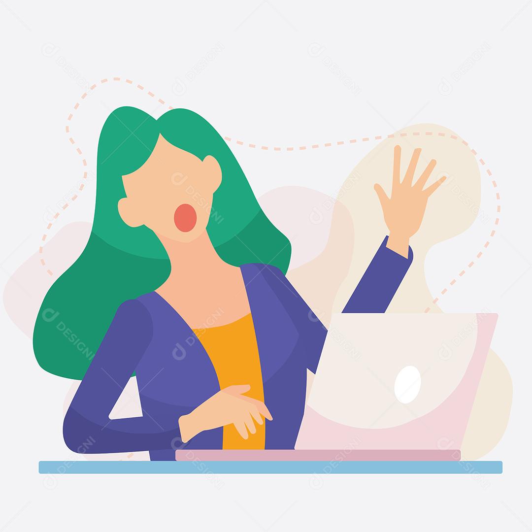 jovem estava olhando para o monitor do laptop com emoção