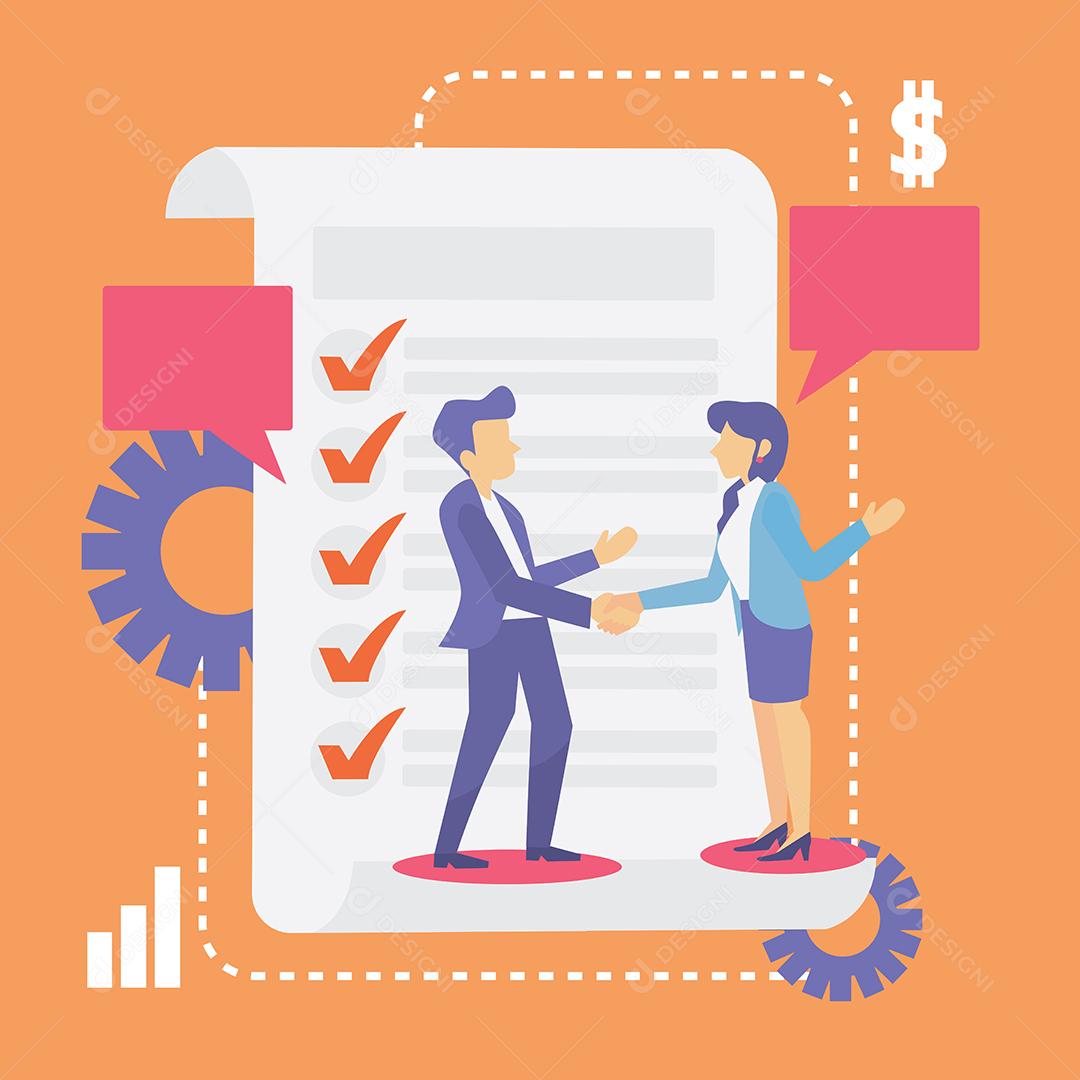 Parceria de sucesso negócio bem sucedido contrato saudação liderança do parceiro, conceito de ideia de acordo, ilustração vetorial plana