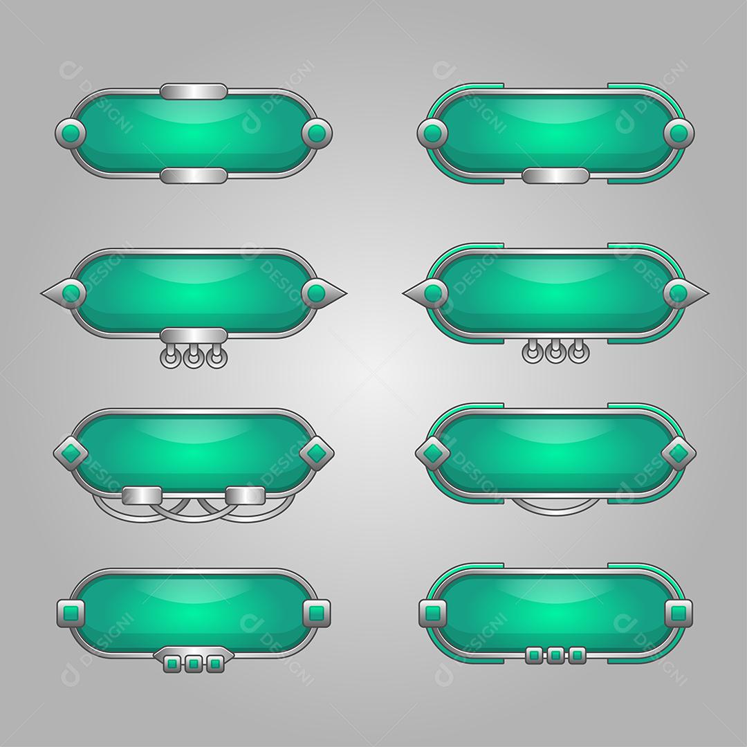 Conjunto de banner em branco ou uso de caixa na ilustração vetorial de design de jogos