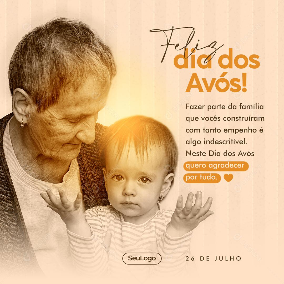 Social Media Fazer parte da Família que Vocês Construíram Feliz Dia dos Avós PSD Editável