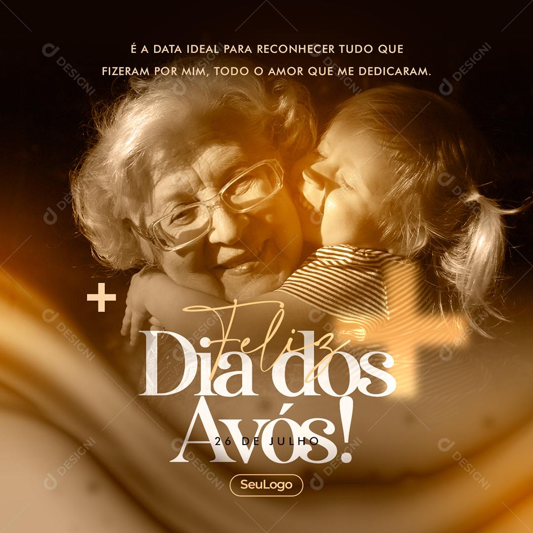 Social Media É a Data ideal para reconhecer Tudo que fizeram por mim Dia dos Avós PSD Editável
