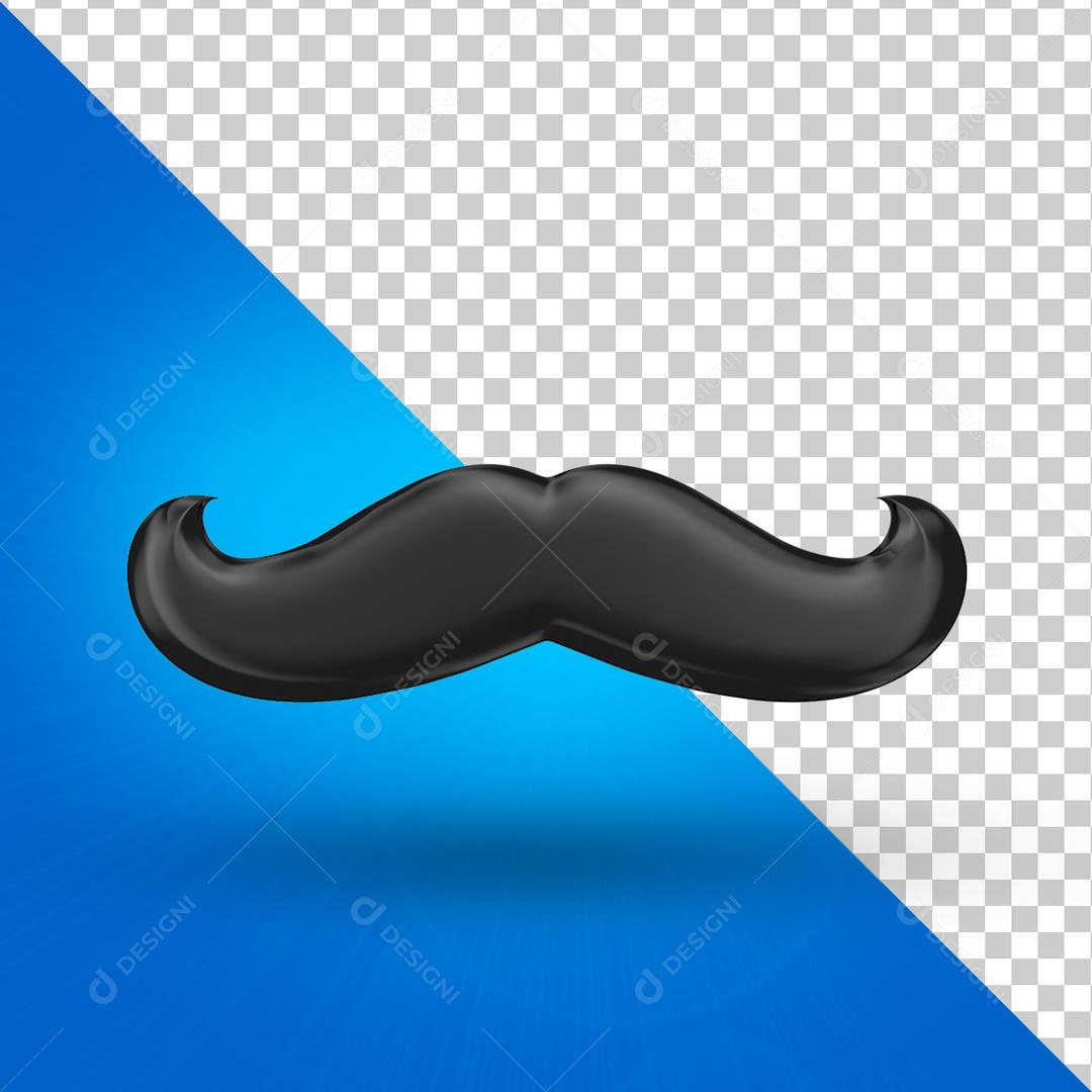 Bigode Elemento 3D Para Composição PSD