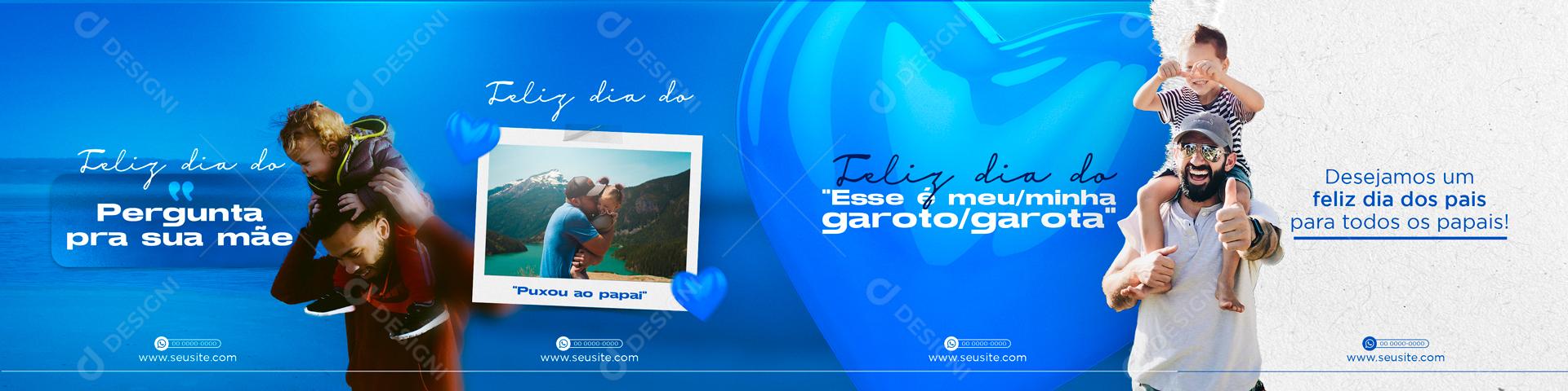 Social Media Carrossel Feliz Dia dos Pais Pergunta Pra Sua Mãe PSD Editável