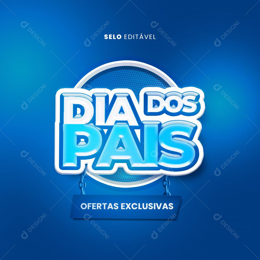 Selo Dia dos Pais PSD Editável