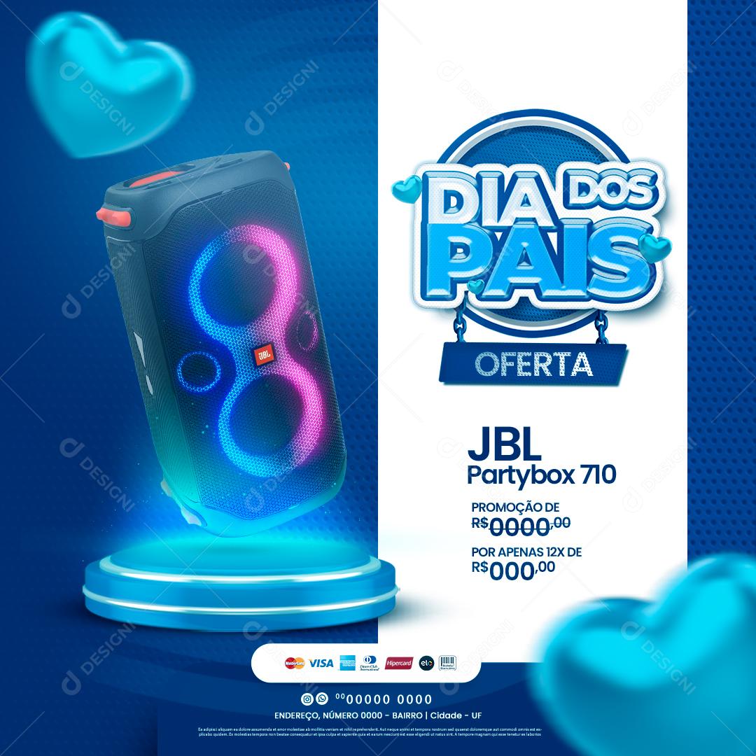 Dia dos Pais Ofertas Especiais Caixa JBL Social Media PSD Editável