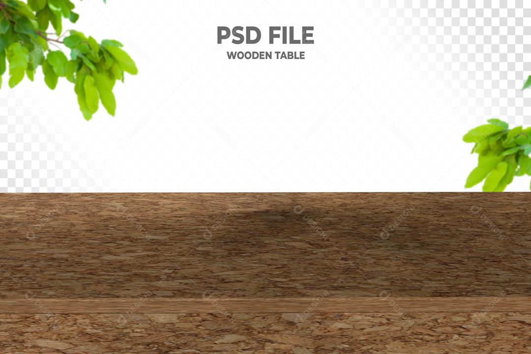 Elemento 3D Tábua de Madeira Para Composição PSD