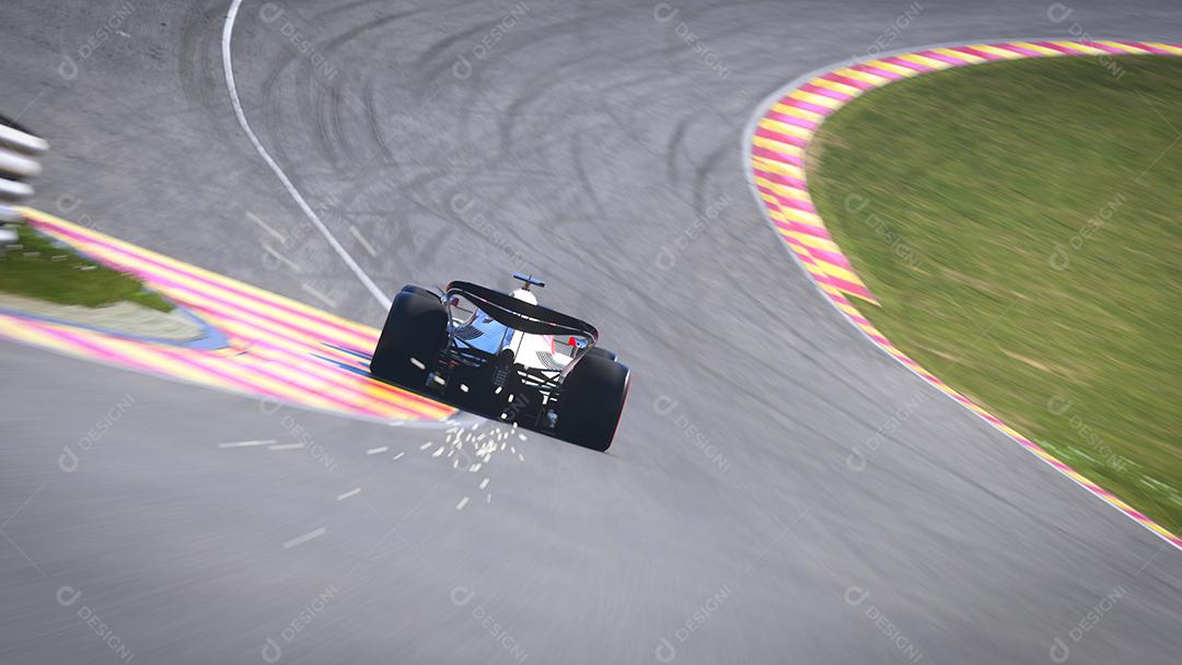 Carro de corrida correndo na pista