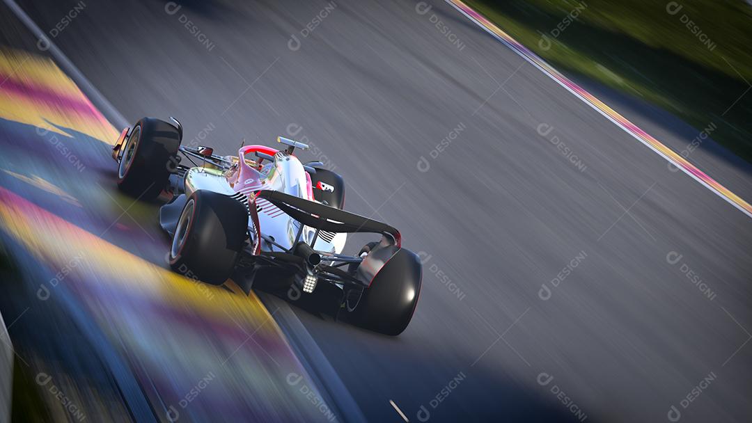 Panorâmica de carros de corrida na pista